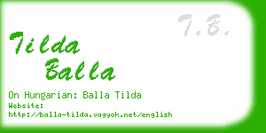 tilda balla business card